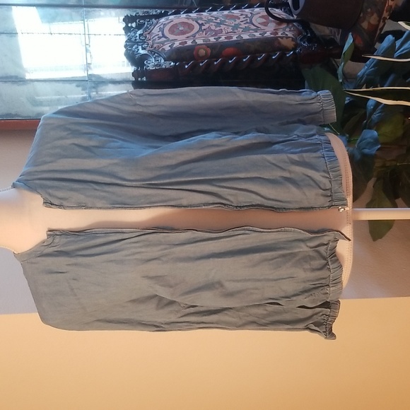 Zara Trafaluc Blue Denim Zipper Jacket W Pockets 3/4 Sleeve - Picture 7 of 9